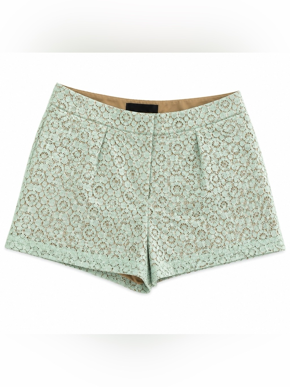 Victoria Beckham Mint Green Lace Overlay Shorts NWT 10